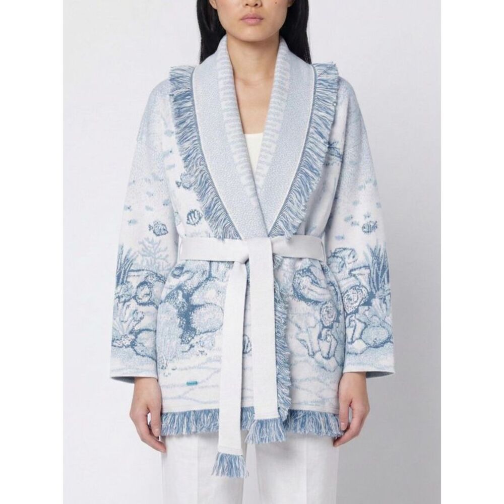 Alanui Sweater Woman Gnawed Blue
